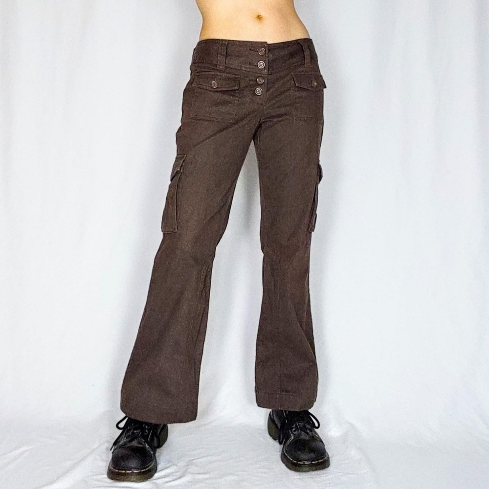 00s chocolate brown cargo flares